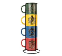Grupo Erik - Lot de 4 Tasses Harry Potter avec Support, 300 ml | Mugs, Harry Potter Cadeau