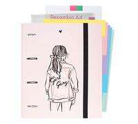 Grupo Erik - Pack: Classeur & Recharge Ana Marin - Classeur A4 4 Anneaux - Feuilles A4 - Intercalaires - Fournitures Scolaires, Fournitures de Bureau