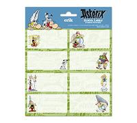 Grupo Erik - Pack de 16 Étiquettes Autocollantes de 8 x 4 cm, Astérix et Obélix, Étiquettes Scolaires, Étiquettes de Noël, Étiquettes pour Cahiers et Pochettes ELE0288