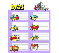 Grupo Erik - Pack de 16 Étiquettes Autocollantes de 8 x 4 cm, BT21 | Étiquettes Scolaires, Étiquettes de Noël, Étiquettes pour Cahiers et Pochettes