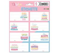 Grupo Erik - Pack de 16 Étiquettes Autocollantes de 8 x 4 cm, Carouge Blue&Pink Italien | Étiquettes Scolaires, Étiquettes de Noël, Étiquettes pour Cahiers et Pochettes