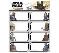 Grupo Erik - Pack de 16 Étiquettes Autocollantes de 8 x 4 cm, Star Wars The Mandalorian | Étiquettes Scolaires, Étiquettes de Noël, Étiquettes pour Cahiers et Pochettes