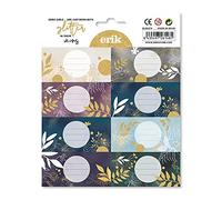 Grupo Erik - Pack de 16 Étiquettes Autocollantes de 8 x 4 cm, Glitter | Étiquettes Scolaires, Étiquettes de Noël, Étiquettes pour Cahiers et Pochettes