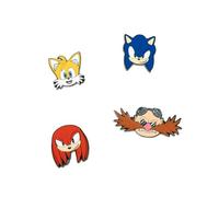 Grupo Erik - Pack de 4 Pins Sonic, Tails, Knuckles et Eggman | Goodies Sonic the Hedgehog