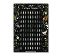 Grupo Erik Poster Calendrier Lunaire 2026 Phosphorescent - Phases de la lune, Brille dans l'obsucrité, Décoration poster 50x70 cm