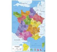 Grupo Erik - Poster Carte De France avec Départements et Régions