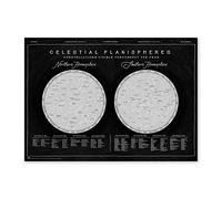 Erik Affiche Carte du Ciel phosphorescente avec constellations 50 x 70 cm