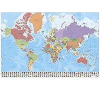 Erik – Poster Carte du monde – Papier glacé – 91 x 61 cm