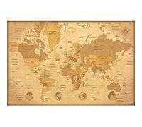 Grupo Erik - Poster Carte du Monde Vintage en Espagnol