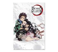 Grupo Erik Poster Demon Slayer Tanjiro and Nezuko Impression d'art - Déco salon ou chambre à coucher - Déco chambre - Taille 61 x 91 - Licence officielle