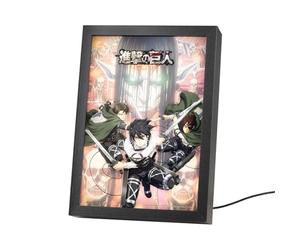 Grupo Erik | Poster LED Encadré Attack on Titan | Décoration Murale | Cadre Lumineux LED | Déco Chambre et Salon, Illustration Sous Licence, Idée Cadeau Fan