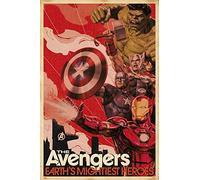 Grupo Erik - Poster Marvel Avengers Earths Mightiest Heroes - Deco Maison, Decoration Murale, Affiche Décorative