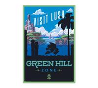 Grupo Erik - Poster Sonic The Hedgehog - visit lush green hill zone - Deco Maison, Decoration Murale, Affiche Décorative