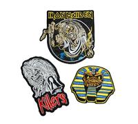 Grupo Erik - Set de Patchs thermocollants Iron Maiden | Set de 3 Patchs adhésifs pour Tissus, Patch personnalisé Iron Maiden, Patch de Groupes Metal