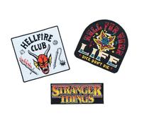 Grupo Erik - Set de patchs thermocollants Stranger Things | Set de 3 patchs adhésifs pour tissus, patchs personnalisés Stranger Things, patchs de groupes metal, gadgets Stranger Things