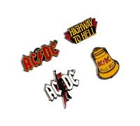 Grupo Erik | Set de 4 Pin's AC/DC | À Collectionner | Lot de 4 Pin's Décoratifs | Accessoire Sac et Veste, À Collectionner, Petit Cadeau Fan