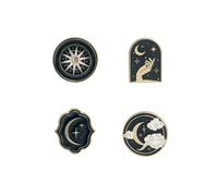 Grupo Erik – Pack de 4 pins d'astrologie et symboles mystiques – Pin Lune