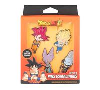 GRUPO ERIK | Set de 4 Pins Dragon Ball Super - Saga Battle of Gods | Badges Émaillés en Alliage de Zinc | Produit sous Licence Officielle