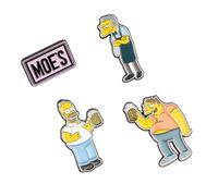 GRUPO ERIK | Set de 4 Pins Les Simpson - Taverne de Moe | Badges Émaillés en Alliage de Zinc | Produit sous Licence Officielle