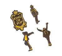 Grupo Erik | Set de 4 Pin's Michael Jackson | À Collectionner | Lot de 4 Pin's Décoratifs en Métal | Accessoire Sac et Veste, À Collectionner, Cadeau Fan