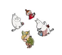 Grupo Erik | Set de 4 Pin's Moomin | À Collectionner | Lot de 4 Pin's Décoratifs | Accessoire Sac et Veste, À Collectionner, Petit Cadeau Fan