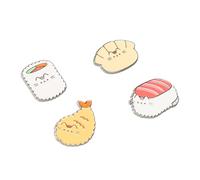 Erik – Set de 4 pin's Pusheen Sushi Roll – Pins kawaii émaillés en alliage de zinc