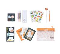 Grupo Erik Set de papeterie Garfield - stylo bille, crayon, 4 surligneurs, 2 trombones, 3 carnets A6