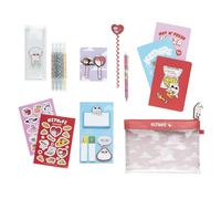 Grupo Erik - Set de Papeterie Ketnipz | Inclut : 1 Stylo Bille, 1 Crayon de Papier, 4 Surligneurs, 2 Trombones, 3 Carnets A6, des Stickers | Papeterie Kawaii