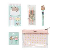 Grupo Erik - Set De Papeterie Pusheen Foodie Collection | Inclut : 1 Stylo 10 Couleurs, 5 Blocs De Notes Adhésives, 4 Surligneurs, 2 Trombones, Trousse | Fournitures Scolaires, Papeterie Kawaii