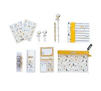 Grupo Erik Snoopy Ensemble de papeterie | Trousse Snoopy avec cahiers A6, surligneurs, notes autocollantes, trombones, autocollants, stylo, crayon | Marchandises Snoopy | Cadeaux Snoopy