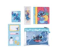Grupo Erik - Set de Papeterie Stitch | Inclut : 5 Blocs de Notes Adhésives, 4 Surligneurs, 2 Trombones, 3 Carnets, Trousse | Accessoire Stitch