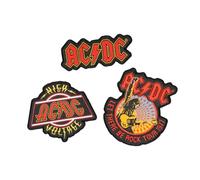 Grupo Erik - Set de patchs thermocollants AC/DC | Set de 3 patchs adhésifs pour tissus, accessoires musique