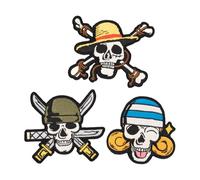 Grupo Erik - Set de patchs thermocollants One Piece, Luffy, Zoro et Nami | Set de 3 patchs adhésifs pour tissus, patch anime