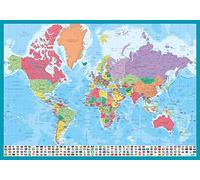 Grupo Erik - Sous-Main Bureau Carte du Monde | Italien | Sous-Main Bureau Enfant | Protège Bureau Enfant 34 x 49cm