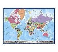 Grupo Erik - Sous-Main Bureau Carte du Monde | Portugais | Sous-Main Bureau Enfant | Protège Bureau Enfant 34 x 49cm TSEPT012
