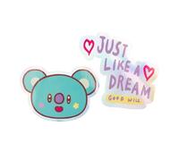 Grupo Erik - Stickers Kawaii BT21 Koya - Pack de 2 Autocollants en Vynile | Fourniture Scolaire Kawaii, Stickers Enfant