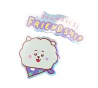 Grupo Erik - Stickers Kawaii BT21 RJ - Pack de 2 Autocollants en Vynile | Fourniture Scolaire Kawaii, Stickers Enfant