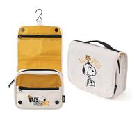 Grupo Erik - Trousse de toilette de voyage Snoopy avec crochet de suspension Beige