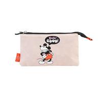 Grupo Erik - Trousse Scolaire Disney, Mickey | Trousse 3 Compartiments | 21 x 12 x 4 cm
