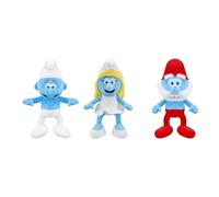 Grupo Moya Lot de 3 figurines en peluche Les Schtroumpfs 22 cm : Schtroumpf, Pape Schtroumpf et Schtroumpf Remplissage et extérieur en matériau 100 % recyclé, adapté à tous les âges