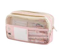 Grurun Grande trousse à crayons de grande capacité - Esthétique - Pour stylos, cosmétiques, stylos, papeterie, bureau, maison, voyage - Rose