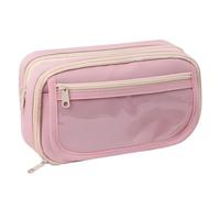 Grurun Grande trousse à crayons de grande capacité - Esthétique - Pour stylos, cosmétiques, stylos, papeterie, bureau, maison, voyage - Rose