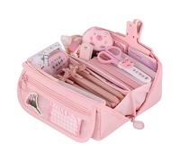 Grurun Grande trousse à crayons de grande capacité - Esthétique - Pour stylos, cosmétiques, stylos, papeterie, bureau, maison, voyage - Rose