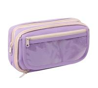 Grurun Grande trousse à crayons esthétique de grande capacité pour stylos, cosmétiques, stylos, papeterie, bureau, maison, voyage (violet)