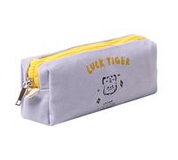 Grurun Trousse à crayons de couleur unie - Jolie trousse esthétique pour étudiantes - Pour femmes et filles - Trousse de maquillage (violet tigre)