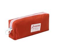 Grurun Trousse à crayons de couleur unie - Jolie trousse esthétique pour étudiants - Pour femmes et filles - Trousse de maquillage (orange pur)