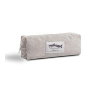 Grurun Trousse à crayons en velours côtelé - Jolie trousse esthétique pour étudiantes - Pour femmes et filles - Trousse de maquillage (gris requin)