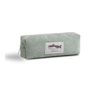 Grurun Trousse à crayons en velours côtelé - Jolie trousse esthétique pour étudiantes - Pour femmes et filles - Trousse de maquillage (requin vert)