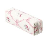 Grurun Trousse à crayons en velours côtelé - Jolie trousse esthétique pour étudiantes - Pour femmes et filles - Trousse de maquillage (fleur F)