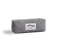 Grurun Trousse à crayons en velours côtelé mignonne et esthétique pour étudiantes, pour femmes et filles, trousse de maquillage (gris foncé)
